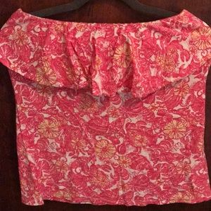 LILY PULITZER STRAPLESS TOP SIZE MEDIUM